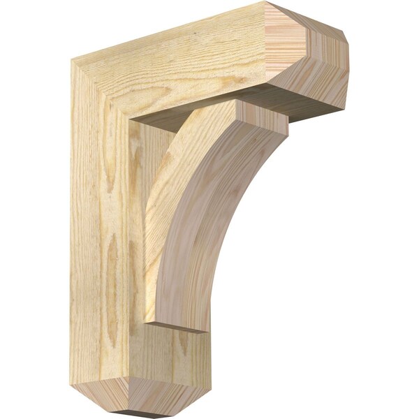 Ekena Millwork Thorton Craftsman Rough Sawn Bracket w/ Offset Brace, Douglas Fir, 6"W x 14"D x 18"H BKT0604X14X18THR04RDF - main